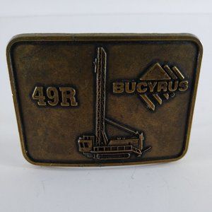 Men's Belt Buckle 49R Rotary Blasthole Drill Bucyrus Mining Chunky 2.5 X 3.5